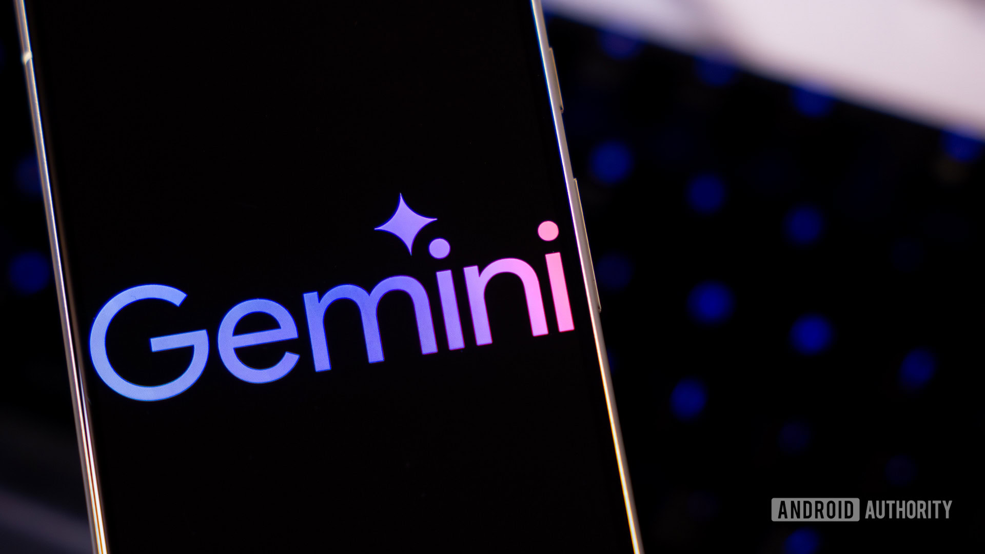 Google Gemini logo on smartphone stock photo (6)