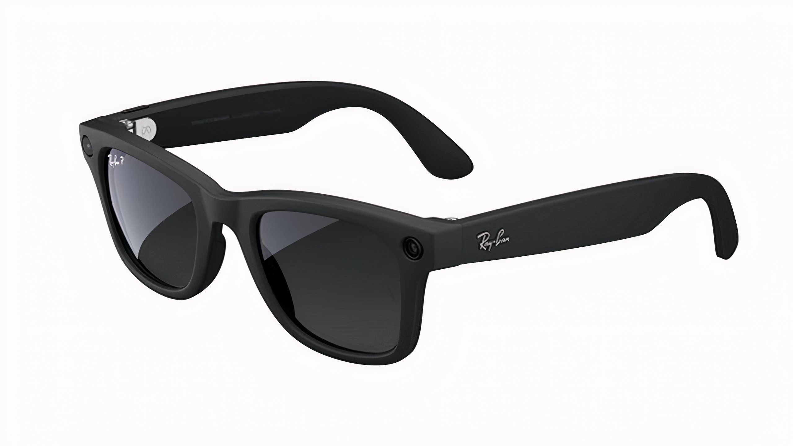 A black pair of the Ray-Ban Meta Smart Glasses.