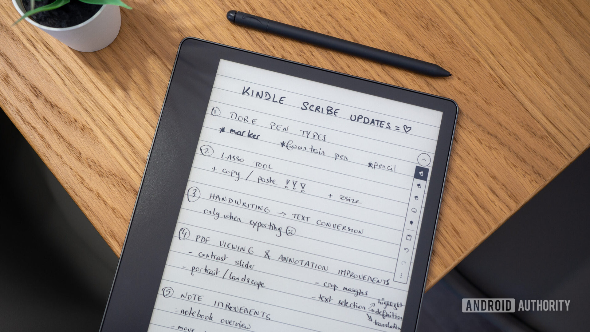 amazon kindle scribe updates note