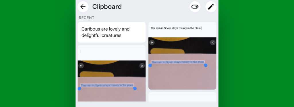 Google Gboard Android text input: Clipboard