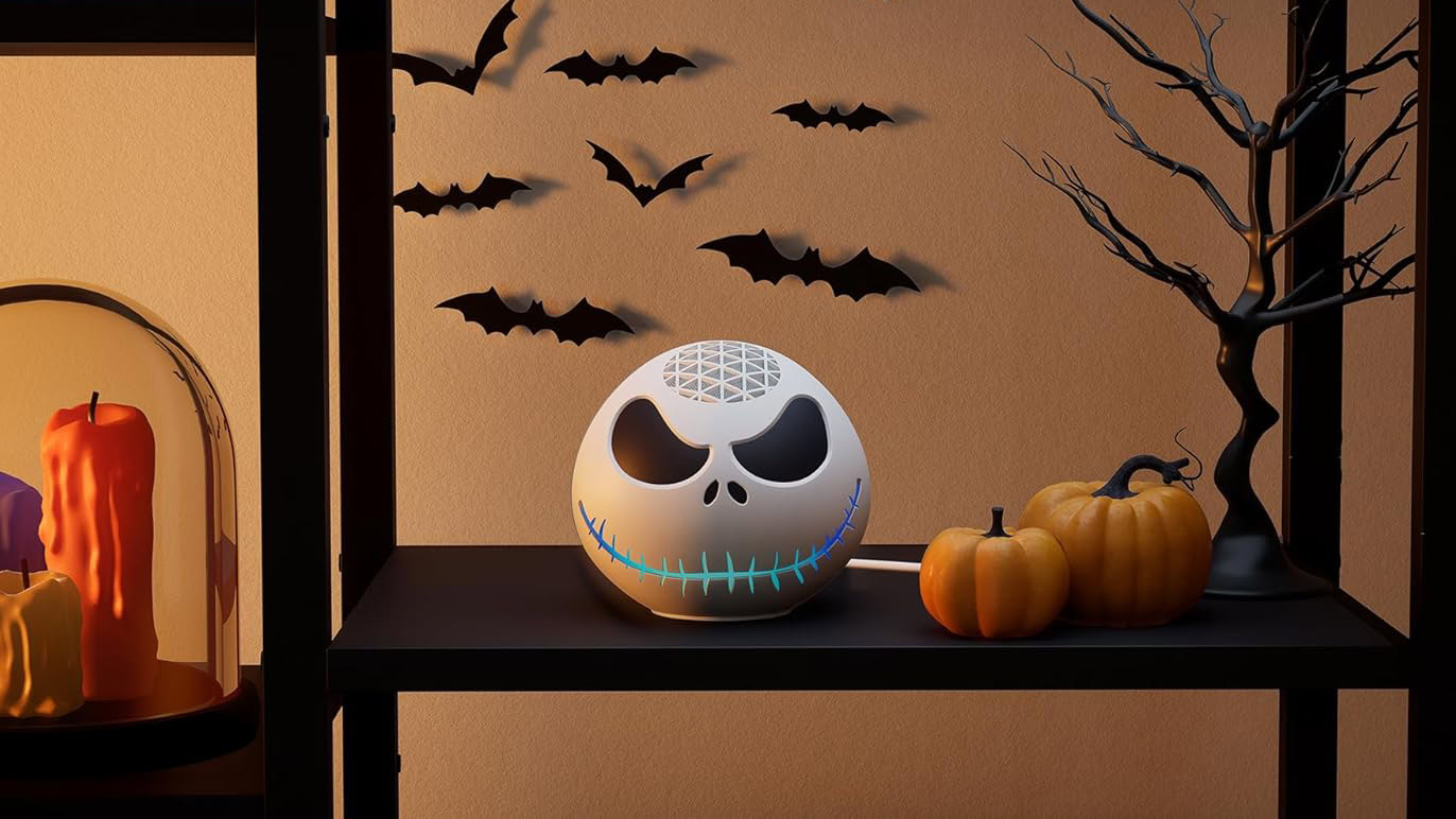 Amaozn Echo Dot with Jack Skellington Shell