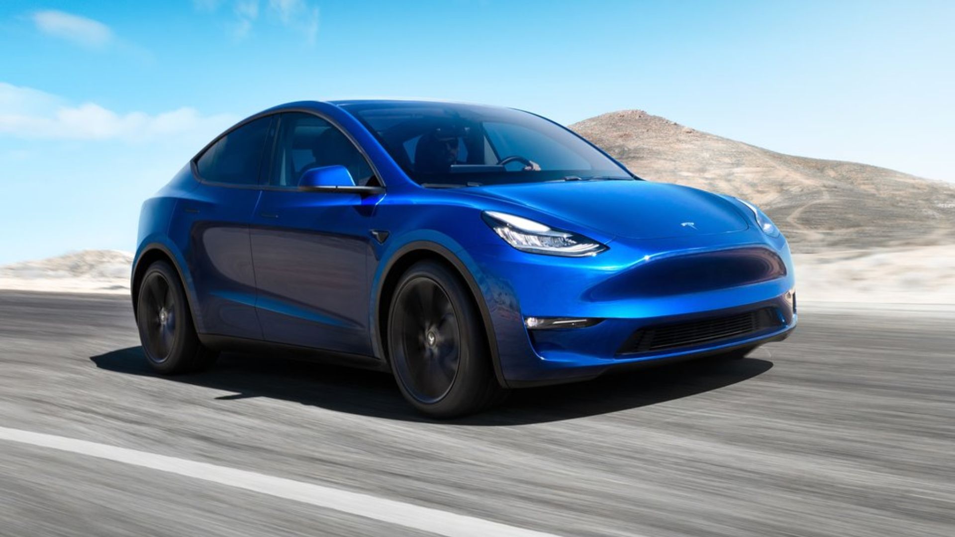 Blue Color Tesla Model Y