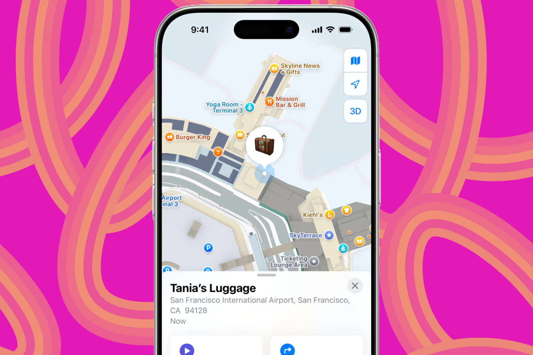 Finding lost items using Share Item Location feature in Apple Find My System.