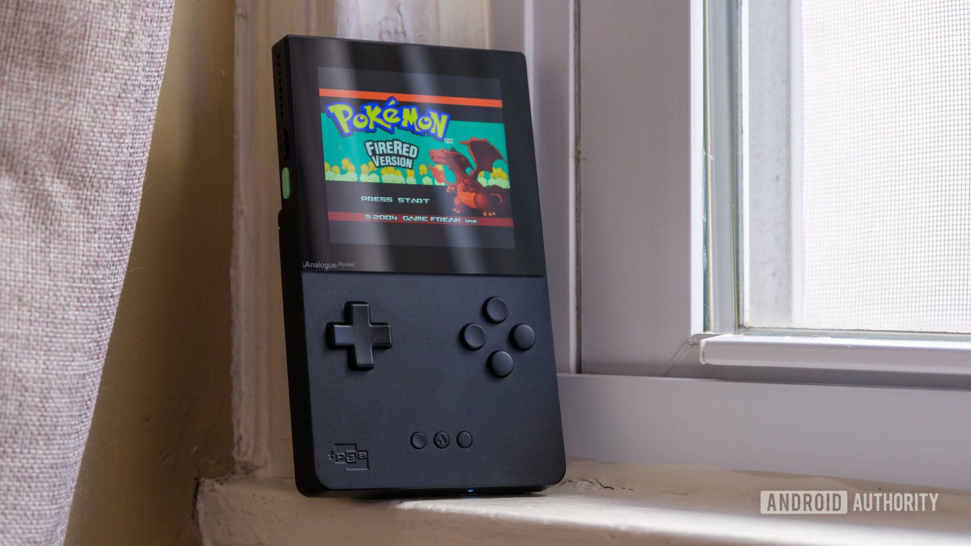 Analogue Pocket standing Pokemon Fire Red