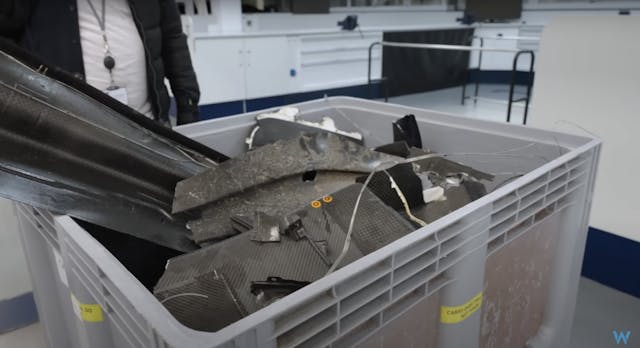 Williams F1 car box of scraps