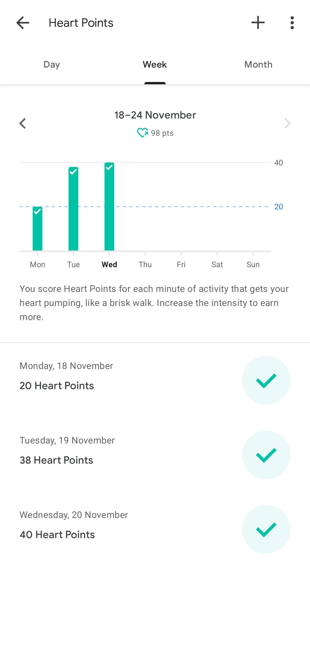 heart point google fit