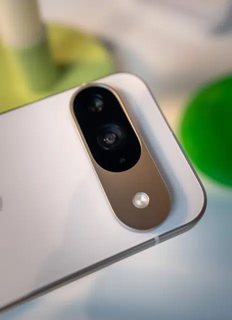 Close-up shot of Pixel 9 camera bar