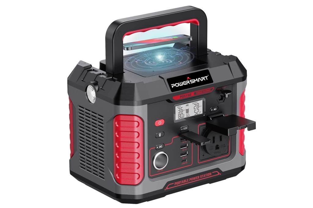 A black and red portable power generator