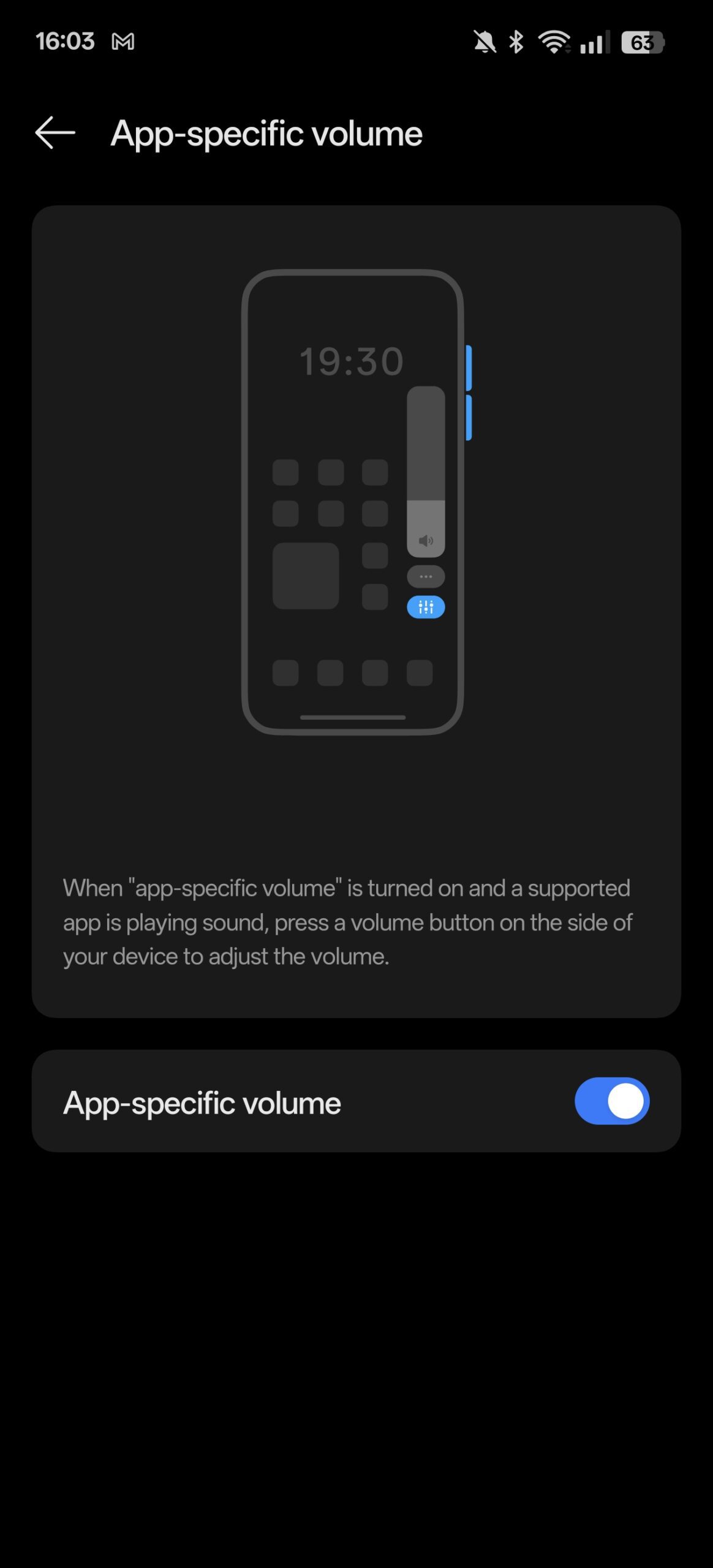 Per app volume controls Realme UI 2