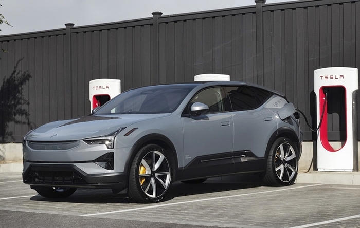 Polestar 4 Using Tesla Supercharger Charging System [Photo by = Polestar]