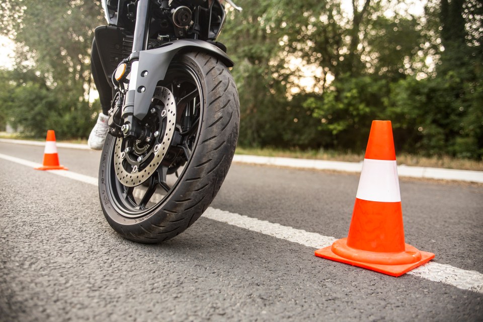 The slalom exercise requires riders to ride in and out of cones