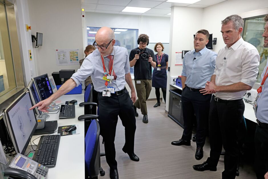 Ministers touring the hospital's PET centre