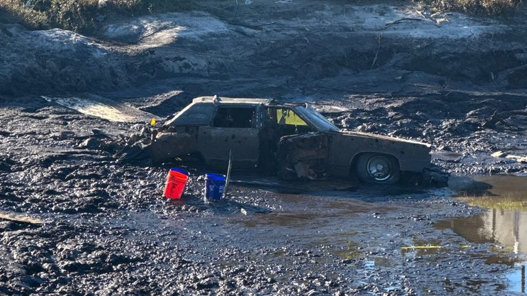 The pond is now being drained and DNA tests conducted. 
Pic: Camden County Sheriff's Office.