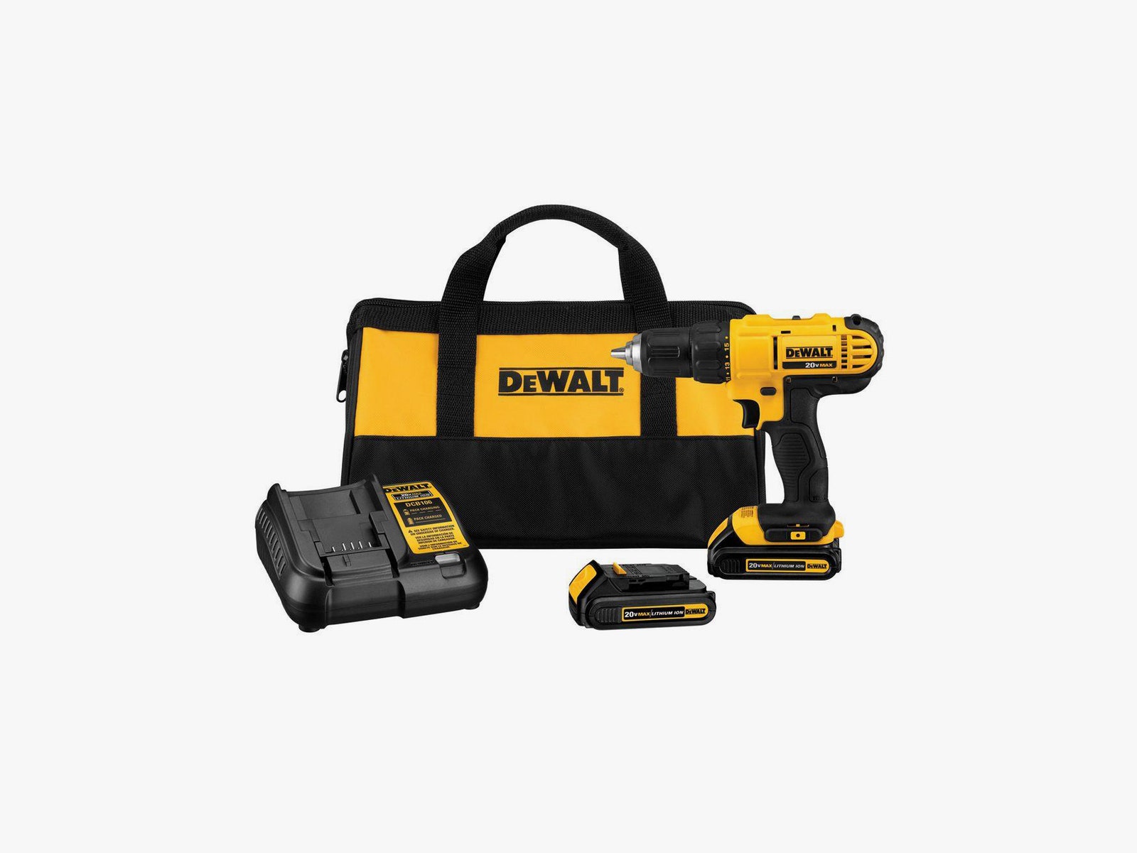 DeWalt cordless drill set and bag