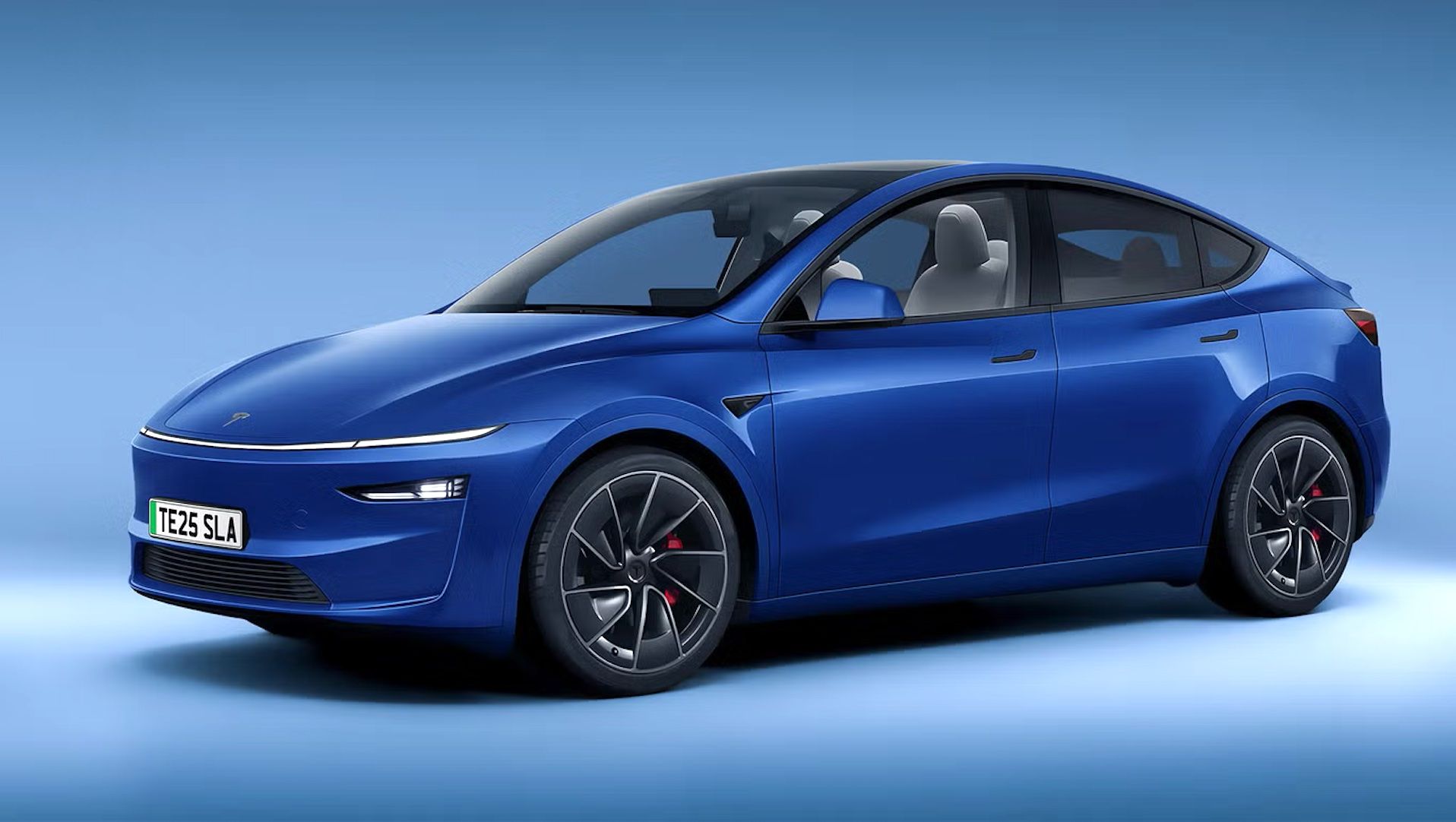 blue Tesla Model Y Juniper