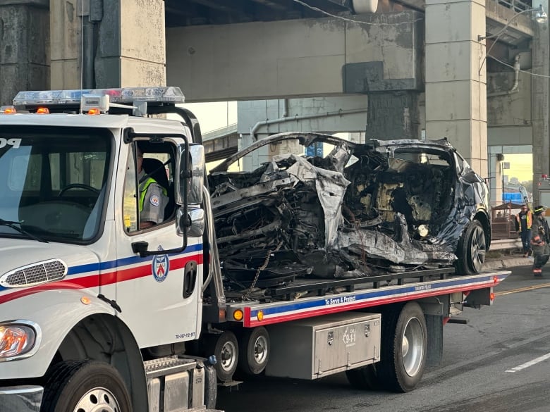 Four people died in a fiery crash involving a Tesla, in downtown Toronto, in the early hours of Oct. 24, 2024.