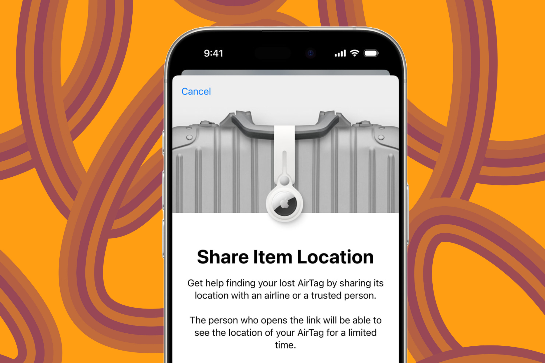 Share Item Location feature in Apple Find My System.