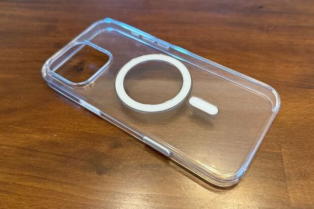 A clear iPhone case on a table