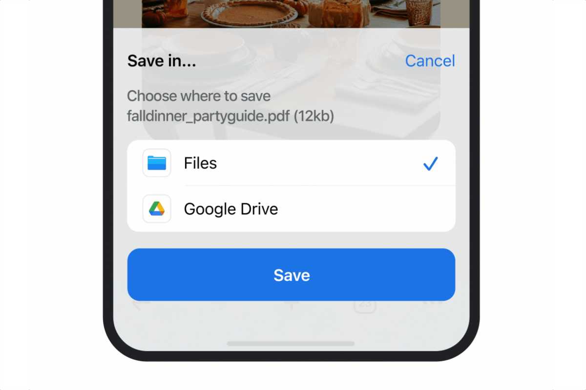 chorme ios save to google drive