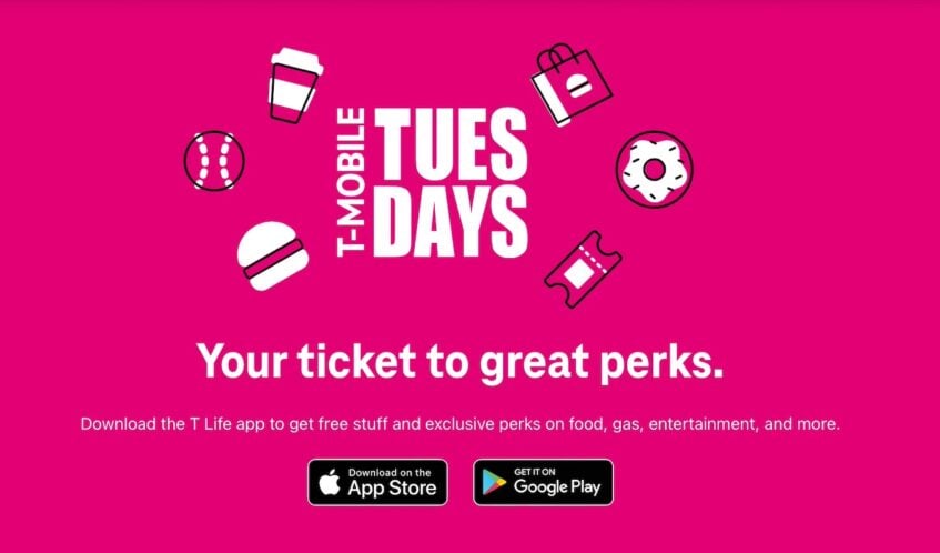 T-Mobile Tuesdays in T-Life app flyer