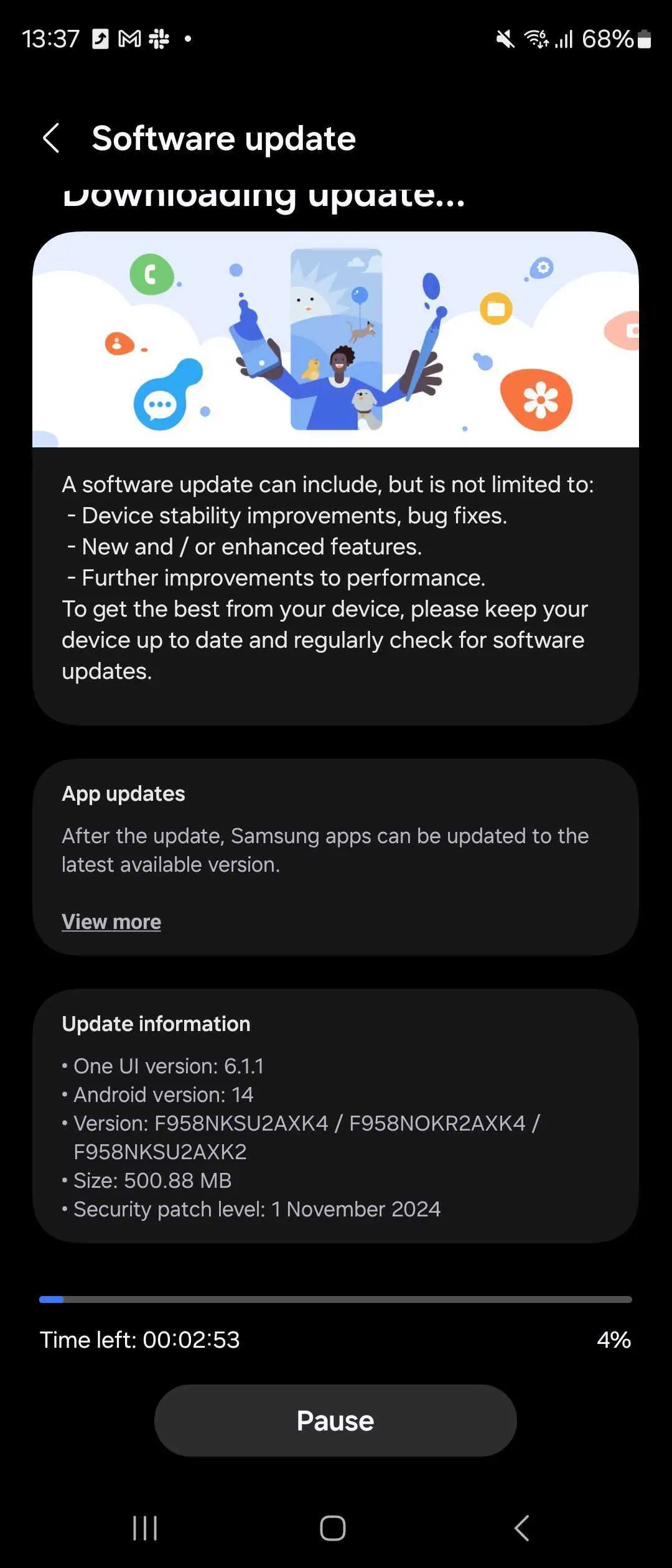 Galaxy Z Fold Special Edition first update changelog