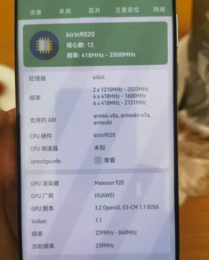 Kirin 9020 SoC benchmark