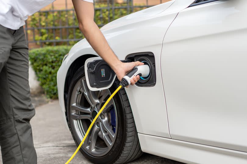 Electric vehicle during the charging process