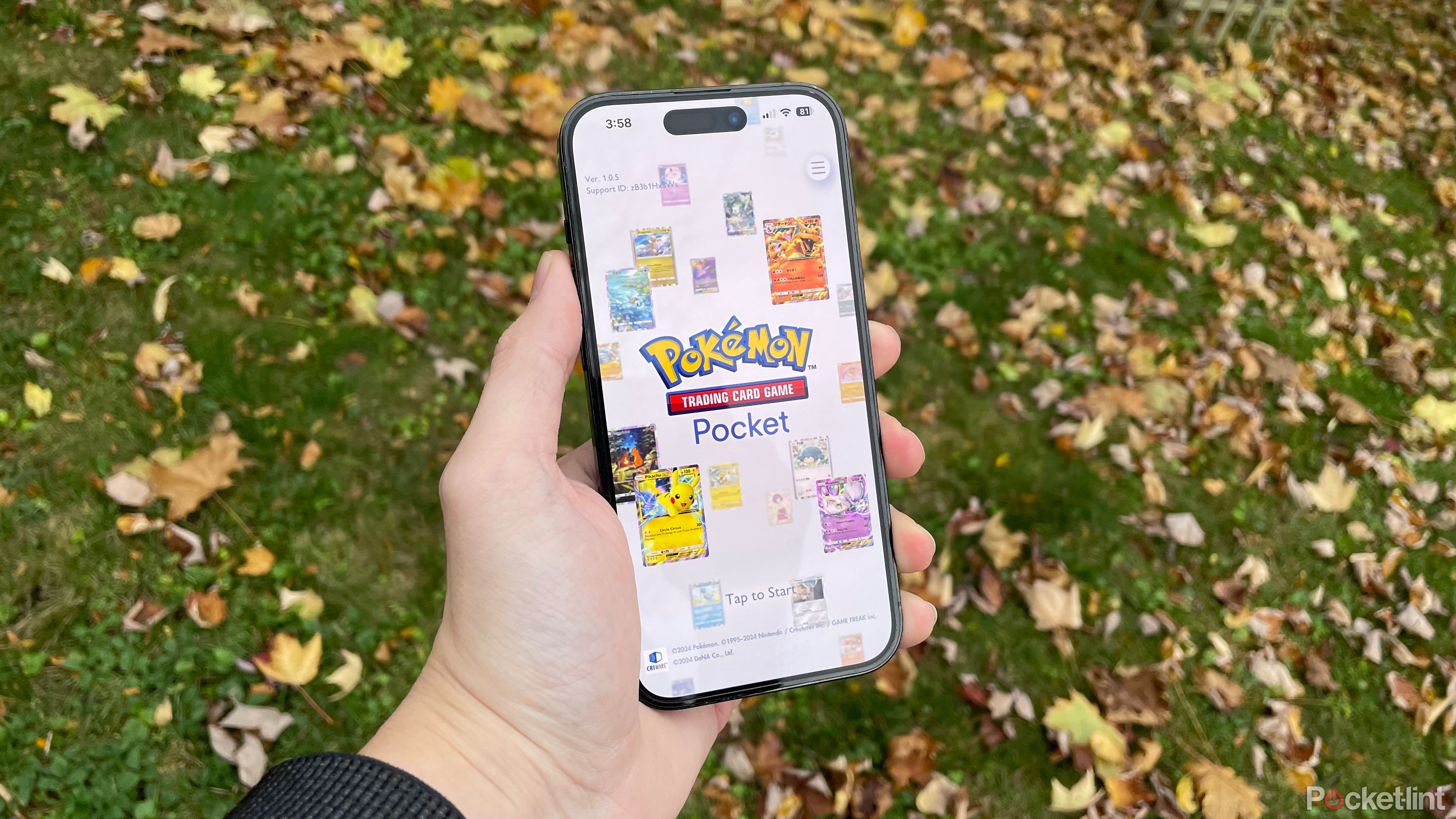 Pokemon TCG Pocket on iPhone outside