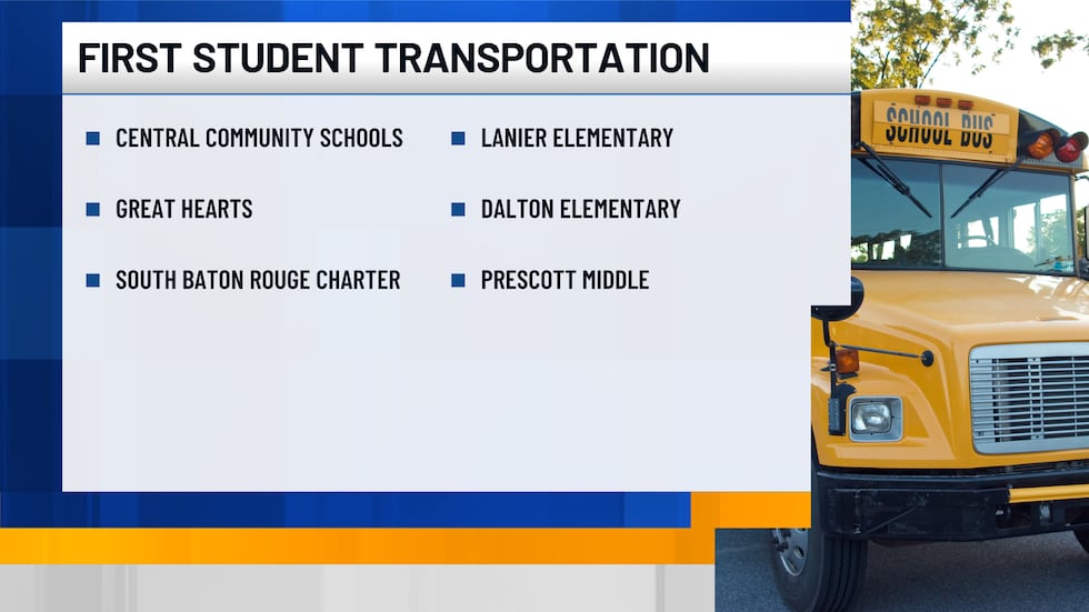 Schools that receive transportation from First Student Transportation Company