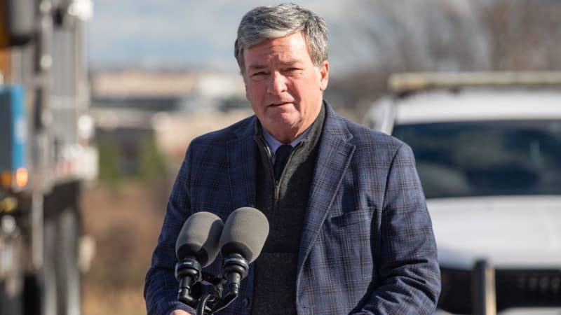 PennDOT Secretary Mike Carroll speaks at a press conference near Harrisburg on Nov. 26, 2024.  ©Commonwealth Media Services