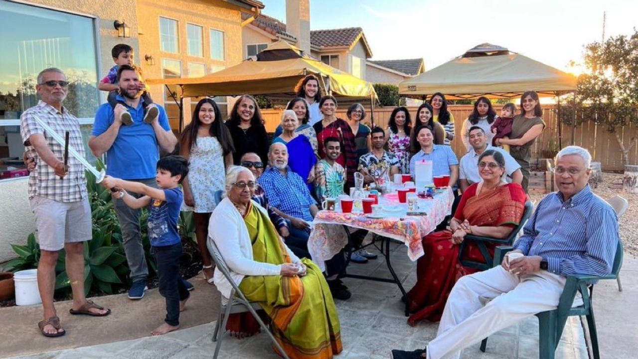 JD Vance and his wife with extended family