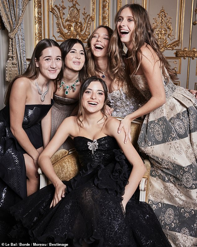 Pictured: Sofia Yadigaroglu (wearing Iris van Herpen), Sienna Gallienne (wearing Dior), Cornelia Manou (wearing Celia Kritharioti), Lucia Sofia Ponti, (wearing Giorgio Armani), the Countess Alienor Loppin de Montmort (wearing Emmanuel Ungaro)