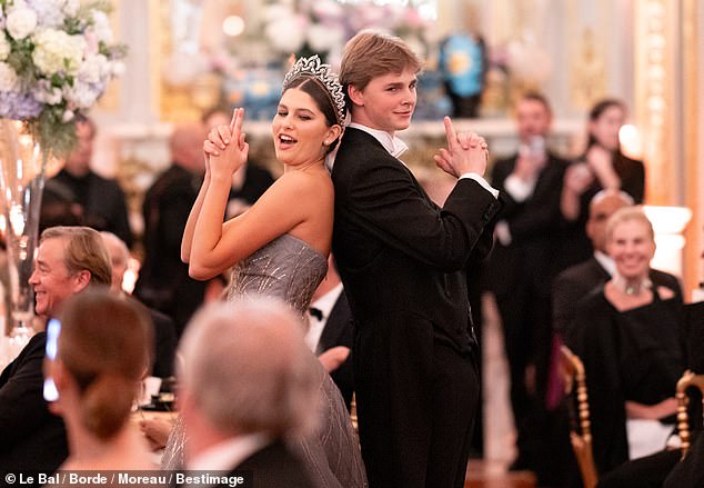 Pictured: Princess Eugenie de Bourbon and her date Charles-Constantin de Habsbourg-Lorraine at the ball