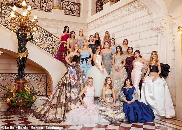 As is tradition, the debutants are paired up with a 'cavalier' who are often young men from similarly distinguished backgrounds, to make their grand entrance at the ball