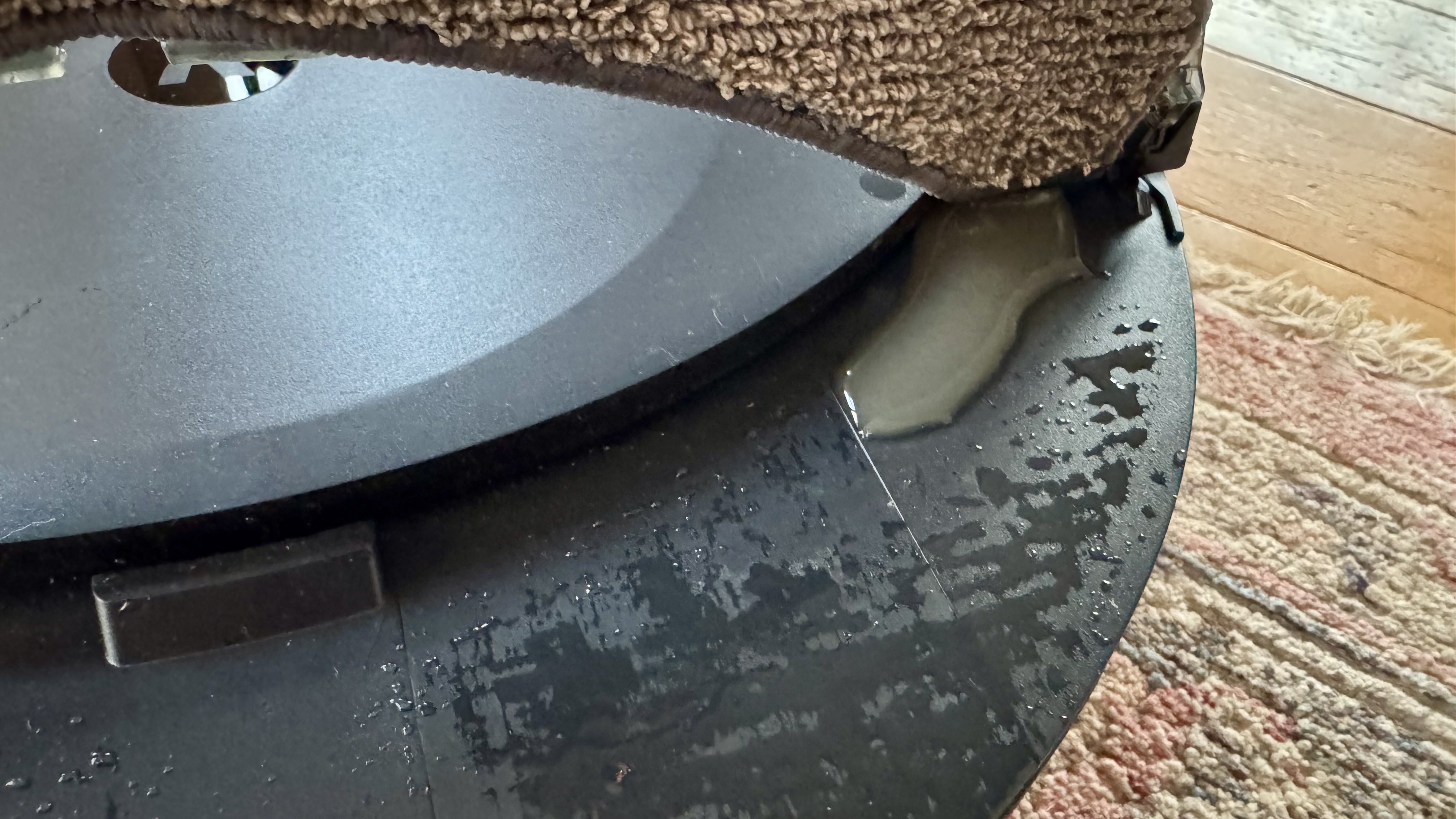 Water left on top of the Roomba Combo 10 Max after mop pad has shifted off