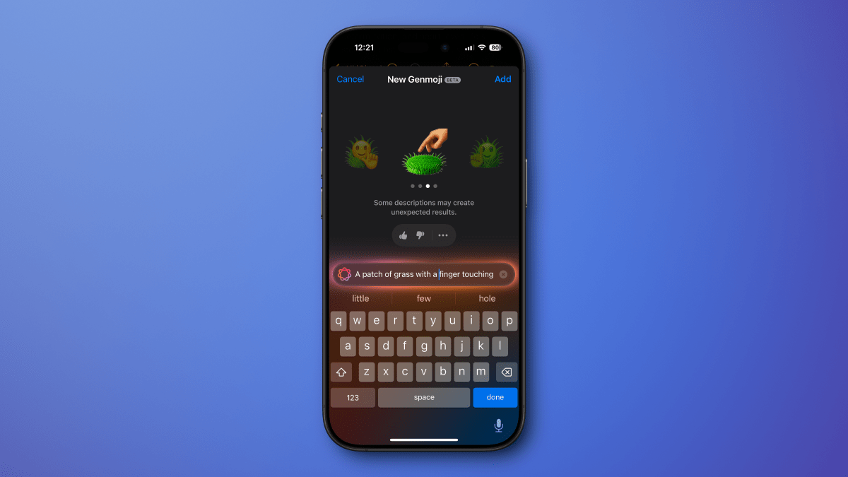 genmoji touch grass