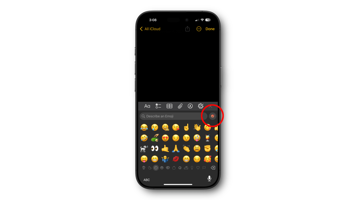 genmoji button