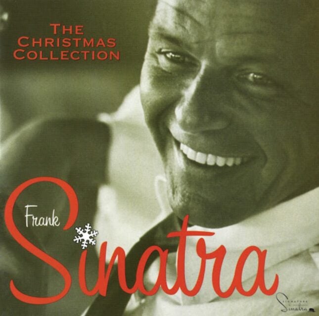 Frank Sinatra smiling on Christmas album cover