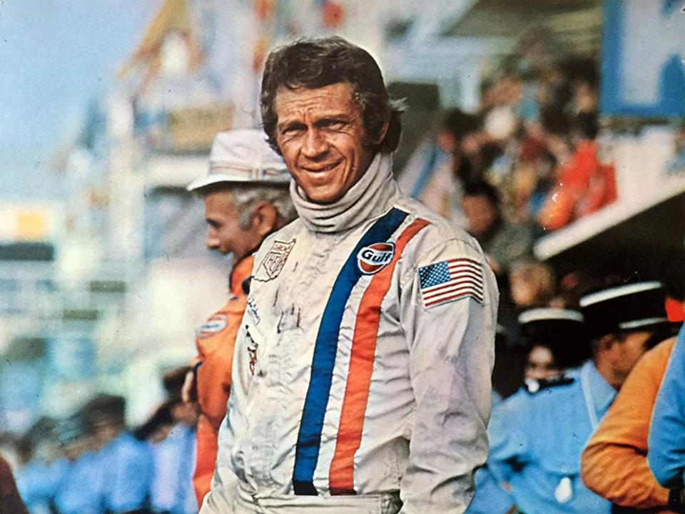 Steve McQueen on set for Le Mans