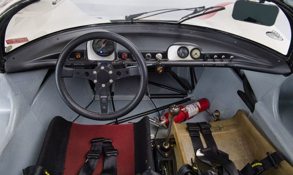 Inside the race car which is set to go to auction