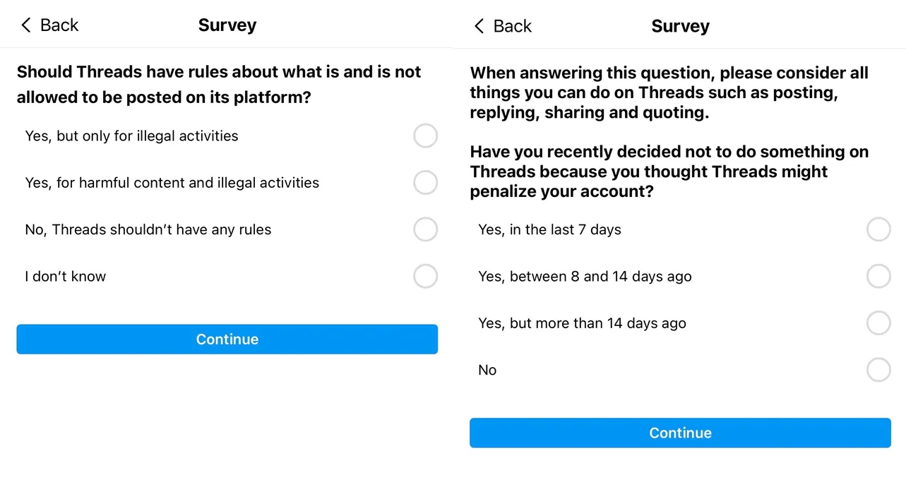 Threads survey