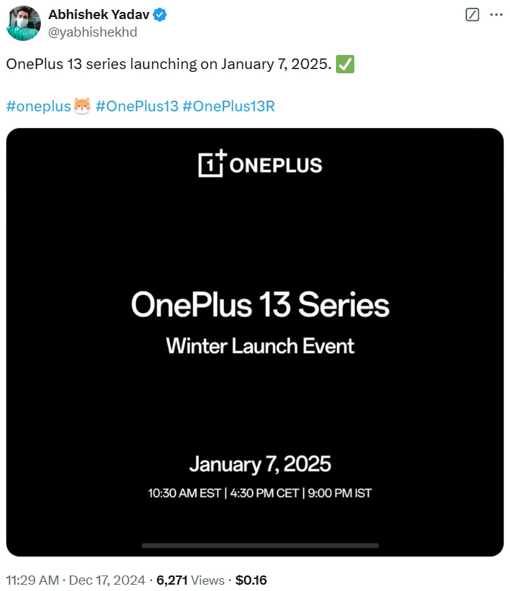 Abhishek Yadav on the OnePlus 13