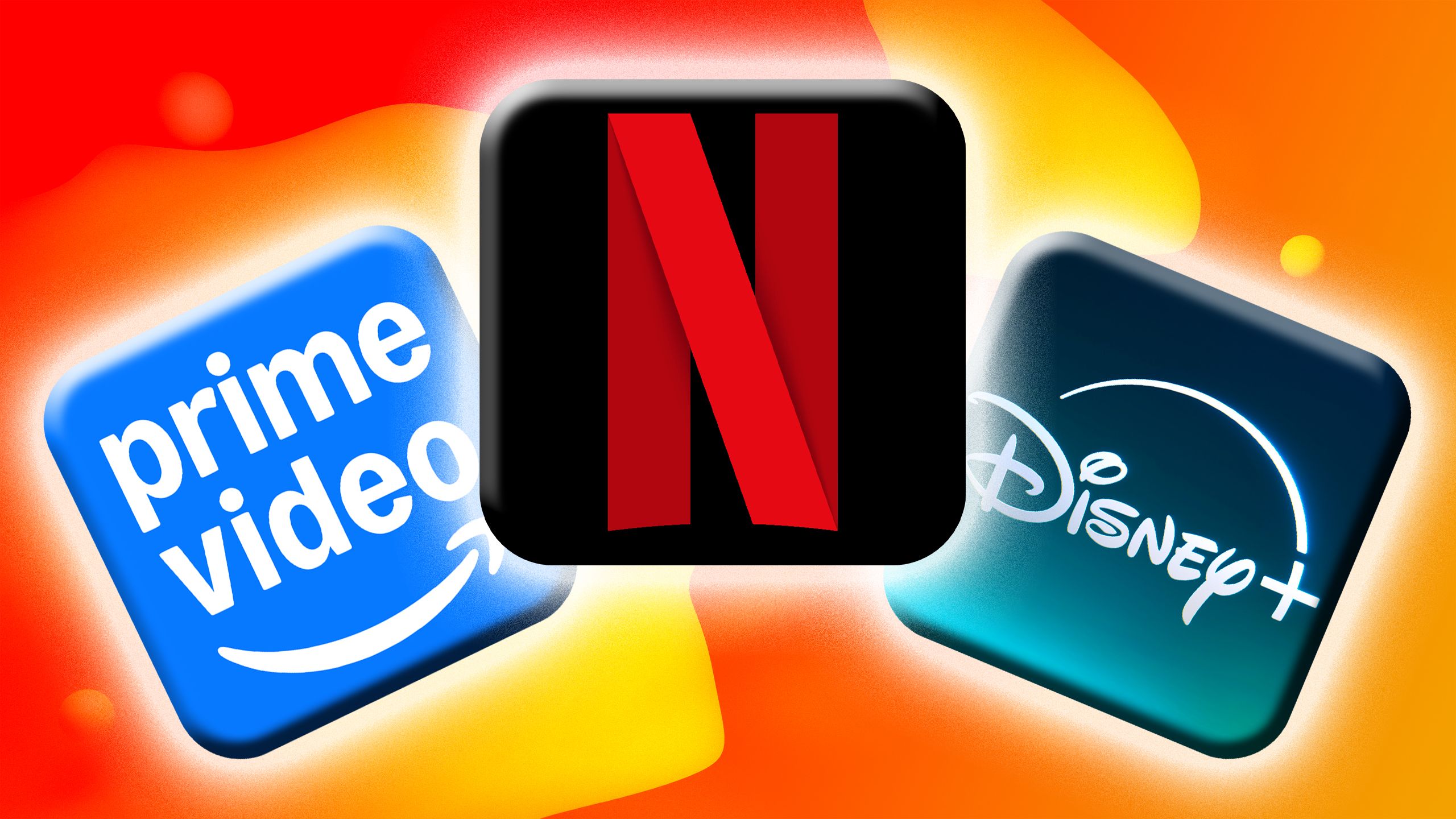 Netflix, Disney, and Amazon app icons. 