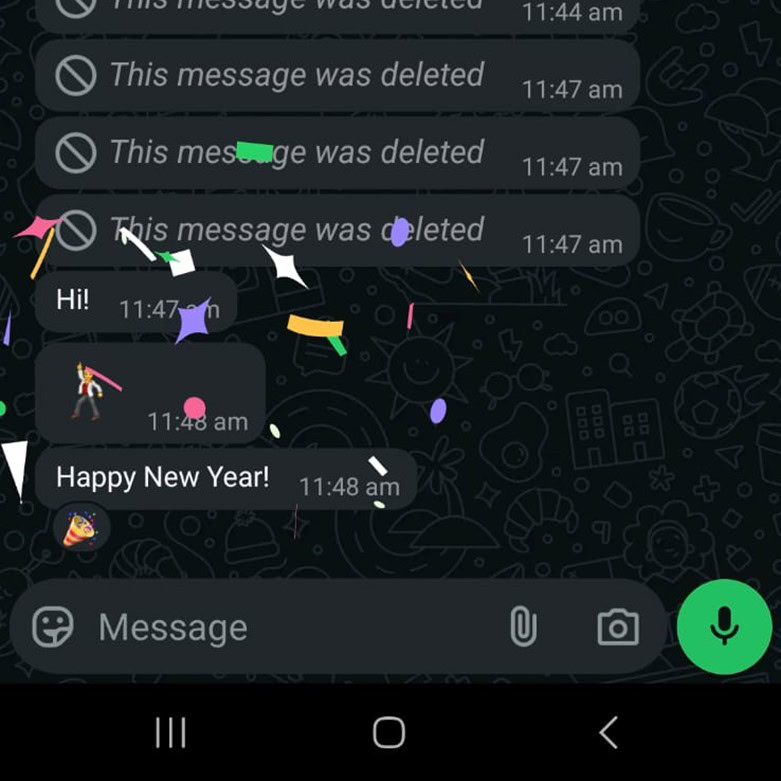 WhatsApp Confetti Animation