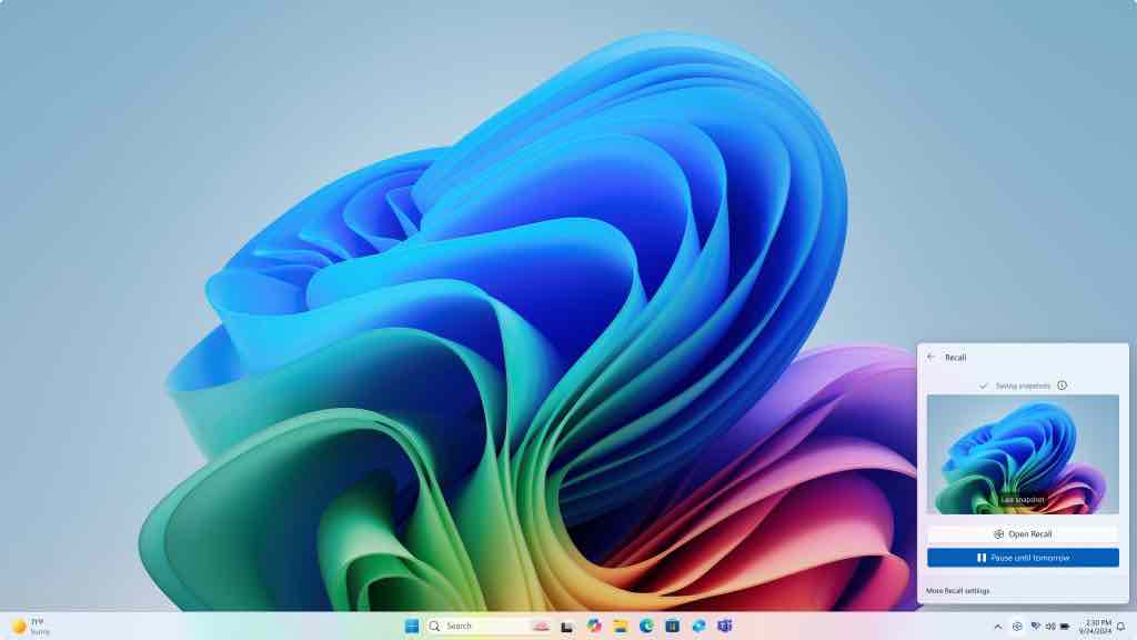 Windows 11 Recall, Snapshot Recorded