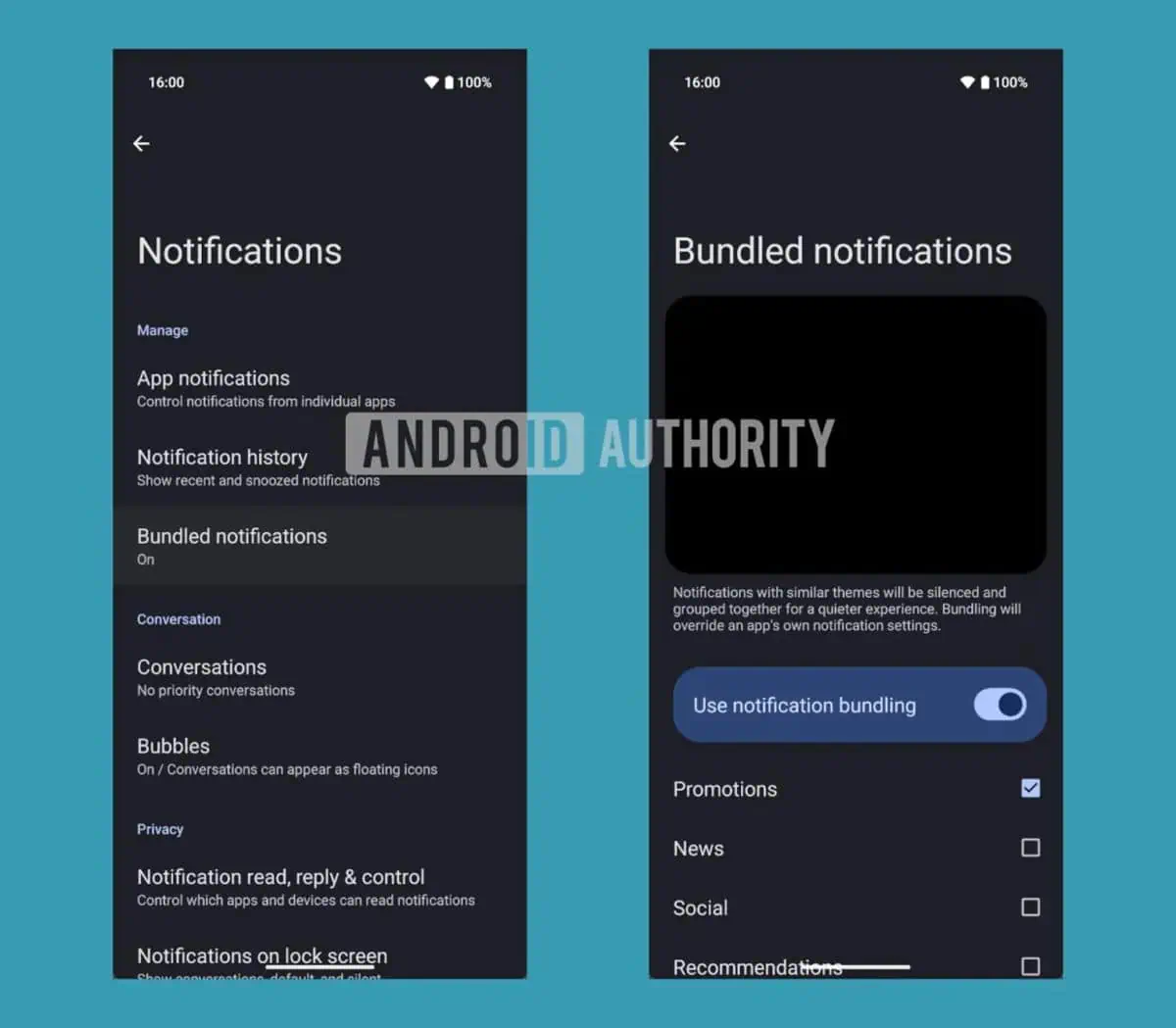 android 16 notifications bundling AndroidAuthority