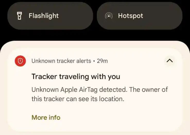 android unknown tracker notification crop