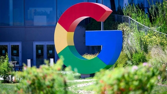 A Google logo is seen at Google's Bay View campus in Mountain View, California on August 13, 2024(Josh Edelson/AFP)