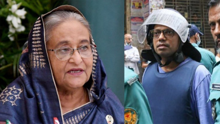 Sheikh Hasina and Zunaid Ahmed Palak. Photos: Collected