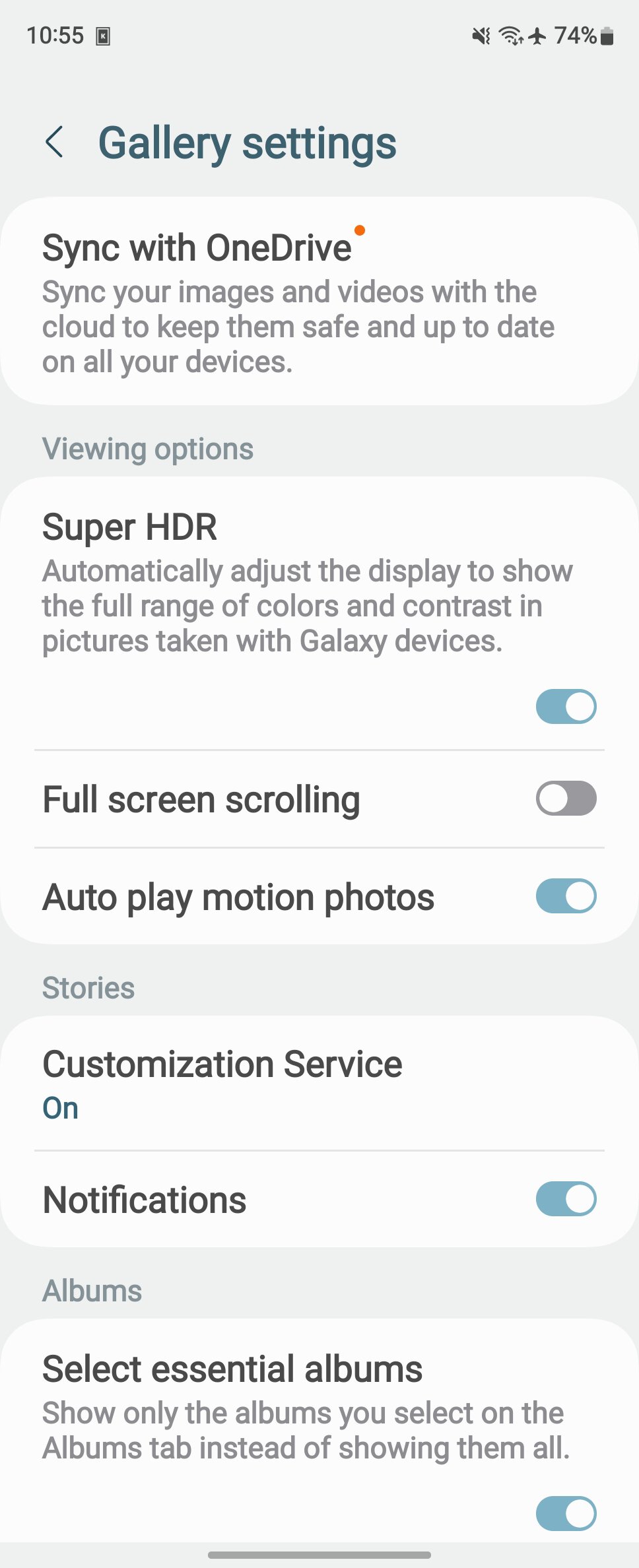 Super HDR toggle in One UI 6.1.1